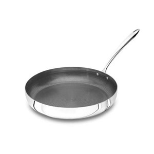 Padella Bassa 1 Manico  in Alluminio/Inox Antiaderente Damascato - AGNELLI Linea ALUINOX INDUZIONE 1907 - 3 MM - Codice ALUM111SH - Diametro 24 cm - Altezza cm 4,5 - Imballo confezione da n. 1 Unità