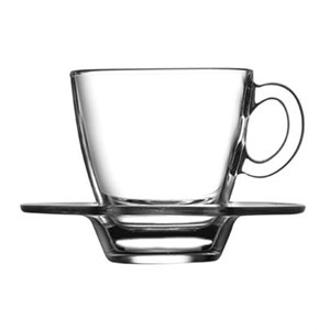 Tazza Caffè Con Piatto  - PASABAHCE Linea AQUA - Codice 95756 - Capacità 7,2 cl   -  7  1/4 z - Diametro 58 mm - Altezza mm 59 - Imballo confezione da n. 6 Unità