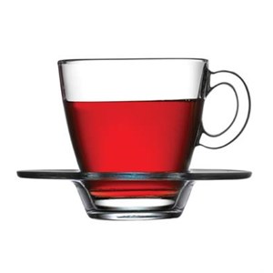 Tazza Cappuccino Con Piatto  - PASABAHCE Linea AQUA - Codice 95040 - Capacità 21,5 cl   -  3 z - Diametro 105 mm - Altezza mm 82,5 - Imballo confezione da n. 6 Unità