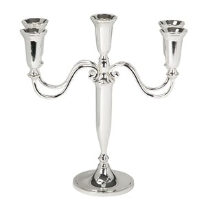 Candelabro 5 Fiamme  in Silver - MEDRI - Codice S 7684 - Altezza cm 32 - Imballo confezione da n. 1 Unità