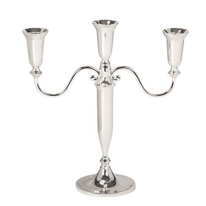 Candelabro 3 Fiamme  in Silver - MEDRI - Codice S 7685 - Altezza cm 32 - Imballo confezione da n. 1 Unità