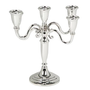 Candelabro 5 Fiamme  in Silver - MEDRI - Codice S 8255 - Altezza cm 24 - Imballo confezione da n. 1 Unità