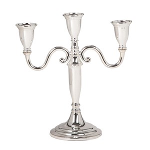 Candelabro 3 Fiamme  in Silver - MEDRI - Codice S 8253 - Altezza cm 23 - Imballo confezione da n. 1 Unità