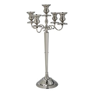 Candelabro 5 Fiamme  in Silver - MEDRI - Codice S 7850N - Altezza cm 78 - Imballo confezione da n. 1 Unità