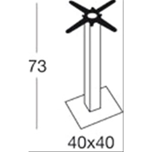 BASAMENTO TIFFANY - MOD. 5180 - BASE QUADRATA IN ACCIAIO INOX SATINATO cm 40 x 40 - N. 4 PIEDINI REGOLATORI - COLONNA QUADRATA IN ACCIAIO INOX SATINATO mm 80 x 80 - STAFFE DI FISSAGGIO AL PIANO IN FUSIONE DI GHISA - TOP MAX ø cm 90 O cm 90x90 - PER USO INTERNO - DIM. cm L 40 x P 40 x H 73 - NORMA CE