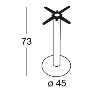 BASAMENTO TIFFANY - MOD. 5170BT - BASE TONDA ø cm 45 CON ZAVORRA - PIEDINI DI GOMMA - COLONNA TONDA IN ACCIAIO INOX LUCIDO O SATINATO ø mm 76 - STAFFE DI FISSAGGIO AL PIANO IN FUSIONE DI GHISA - TOP MAX ø cm 90 O cm 65x65 - PER USO INTERNO - DIM. cm ø 45 x H 73 - NORMA CE