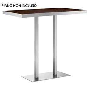 BASAMENTO XT - MOD. 496AQ - BASE RETTANGOLARE IN ACCIAIO INOX SATINATO o LUCIDO Cm 40 x 75 - COLONNE IN ACCIAIO INOX SATINATO o LUCIDO cm 5x5 - TOP MAX cm 70x120/130 o 80x120/130 - PER USO INTERNO - DIM. Cm L 40 x P 75 x H 110 - NORMA CE