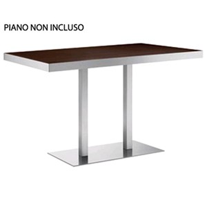 BASAMENTO XT - MOD. 496Q - BASE RETTANGOLARE IN ACCIAIO INOX SATINATO o LUCIDO Cm 40 x 75 - COLONNE IN ACCIAIO INOX SATINATO o LUCIDO cm 5x5 - TOP MAX cm 70x120/130 o 80x120/130 - PER USO INTERNO - DIM. Cm L 40 x P 75 x H 72 - NORMA CE