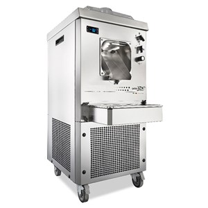 MANTECATORE PER GELATO - MOD. GEP 12K ST - CONDENSATORE AD ARIA - CAPACITA' lt 6 - PRODUZIONE ORARIA MASSIMA lt 16/Kg 12 - ALIMENTAZIONE V 220-240/50Hz MONOFASE - POTENZA W 1300 - DIM. Cm L 66 x P 43,5 x h 105 - NORMA CE