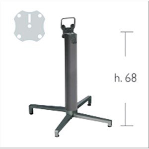 BASAMENTO DOMINO PER PIANI DODO - MOD. 5162 - BASE A 4 PIEDI IN ALLUMINIO PRESSOFUSO - 4 PIEDINI REGOLATORI - COLONNA QUADRATA IN ALLUMINIO CON ANGOLI ARROTONDATI - PIANO RIBALATBILE CON MANIGLIA PER FACILITARE L'ALLINEAMNETO DI PIU' TAVOLI - TOP MAX ø cm 70 O cm 80x80 - PER USO INTERNO/ESTERNO - DIM. cm L 49 x P 45/54 x H 68 - NORMA CE