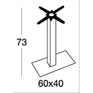 BASAMENTO TIFFANY - MOD. 5080 - BASE RETTANGOLARE cm 60x40 - 4 PIEDINI REGOLATORI - COLONNA QUADRATA IN ACCIAIO INOX SATINATO O LUCIDO DA mm 80x80 - STAFFE DI FISSAGGIO AL PIANO IN FUSIONE DI GHISA - TOP MAX cm 140x90 - PER USO INTERNO - DIM. cm L 60 x P 40 x H 73 - NORMA CE