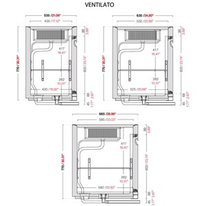 CELLA DA INCASSO BAR REFRIGERATA - MOD. CIR770/BT100 - Temperatura BT -18°C/-20°C - L. 100 cm - CON UNITA' CONDENSATRICE INCORPORATA