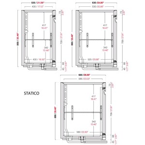 CELLA DA INCASSO BAR REFRIGERATA - MOD. CIR850/TN100 - Temperatura TN +4°C/+8°C - L. 100 cm - CON UNITA' CONDENSATRICE INCORPORATA