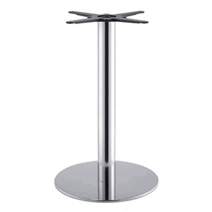 BASAMENTO TIFFANY - MOD. 5170BT - BASE TONDA ø cm 45 CON ZAVORRA - PIEDINI DI GOMMA - COLONNA TONDA IN ACCIAIO INOX LUCIDO O SATINATO ø mm 76 - STAFFE DI FISSAGGIO AL PIANO IN FUSIONE DI GHISA - TOP MAX ø cm 90 O cm 65x65 - PER USO INTERNO - DIM. cm ø 45 x H 73 - NORMA CE