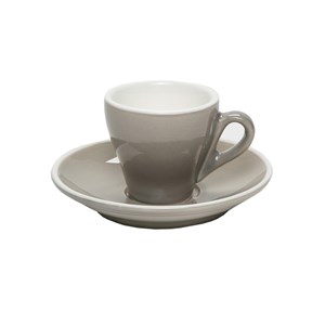 Confezione n. 6 Tazze Caffè Con Piatto Grigio - MEDRI Linea BREAKFAST - Codice 390/390 - Capacità 7 cl