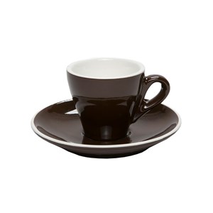 Confezione n. 6 Tazze Caffè Con Piatto Marrone - MEDRI Linea BREAKFAST - Codice 390/390 - Capacità 7 cl