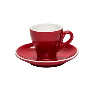 Confezione n. 6 Tazze Caffè Con Piatto Rosso - MEDRI Linea BREAKFAST - Codice 390/390 - Capacità 7 cl