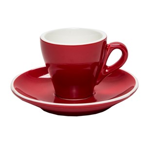 Confezione n. 6 Tazze The Con Piatto Rosso - MEDRI Linea BREAKFAST - Codice 389/389 - Capacità 18 cl