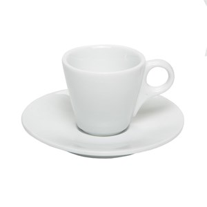 Confezione n. 6 Tazza Caffè Conica Con Piatto Bianco - MEDRI Linea BREAKFAST - Codice 761S/2936 - Capacità 7,5 cl