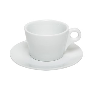 Confezione n. 6 Tazza Colazione Conica Con Piatto Bianco - MEDRI Linea BREAKFAST - Codice 2934/2934 - Capacità 26 cl