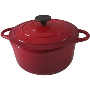 Casseruola Tonda 2 Manici Rosso in Ghisa Smaltata - ILSA Linea NORMANDIE - Codice 400.024 - Capacità 4 lt   -   z - Diametro 24 cm - Imballo confezione da n. 1 Unità