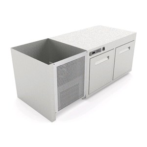 CELLA DA INCASSO BAR REFRIGERATA - MOD. CIR609/TN150 - Temperatura TN +4°C/+8°C - L. 150 cm - CON UNITA' CONDENSATRICE INCORPORATA - REFRIGERAZIONE STATICA - POTENZA W 267 - CAPACITA' CELLA lt 387