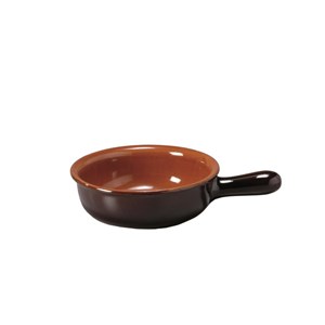 Casseruola 1 Manico  in Terracotta - VULCANIA Linea TERRACOTTA - Capacità 3 lt   -  13  3/8 z - Diametro 12 cm - Altezza cm 4,6 - Imballo confezione da n. 12 Unità