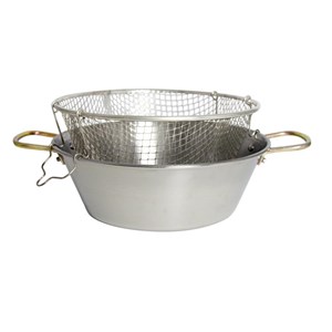 Friggitrice Con Cestello  in Inox - L.A.R. Linea INOX - Codice 3063 - Capacità 4,5 lt  - Diametro 30 cm - Altezza cm 10 - Imballo confezione da n. 1 Unità