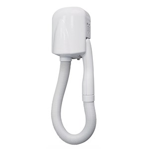 Asciugacapelli elettrico da parete con tubo per uso alberghiero in abs bianco Medial Linea Yul Tubo Mod 704050