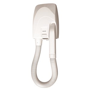 Asciugacapelli elettrico da parete con tubo per uso alberghiero in abs bianco Medial Linea Yul Pro Mod 704055