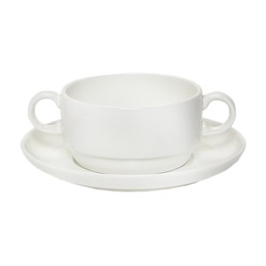 Tazza Brodo Con Piatto  - ROYAL BONE CHINA Linea ASCOT - Codice 1030 - Capacità 25 cl  - Imballo confezione da n. 6 Unità