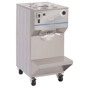 MANTECATORE VERTICALE PER GELATO - MOD. MANT GI6 - CONDENSATORE AD ARIA/ACQUA - CAPACITA' Kg 8/12 - PRODUZIONE ORARIA Kg 60 - ALIMENTAZIONE V 400/50Hz TRIFASE - POTENZA Kw 4,5 - DIM. Cm L 53 x P 85 x h 118 - NORMA CE