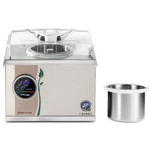 MANTECATORE DA BANCO PER GELATO E SORBETTI - MOD. GEL 3K TOUCH GR - CONDENSATORE AD ARIA - FUNZIONE DI CONSERVAZIONE - CAPACITA' lt 1,7 - PRODUZIONE ORARIA MASSIMA lt 4,8/Kg 3,4 - ALIMENTAZIONE V 220-240/50-60Hz MONOFASE - POTENZA W 280 - DIMENSIONI cm L 34 x P 43 x h 28,3 - NORMA CE