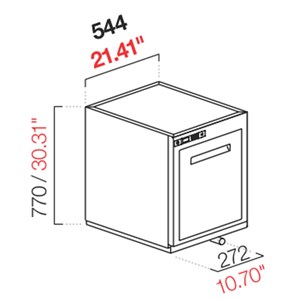 CELLA DA INCASSO BAR REFRIGERATA - MOD. CIR770/BT544 NUC - Temperatura BT -18°C - L. 54,4 cm - SENZA UNITA' CONDENSATRICE