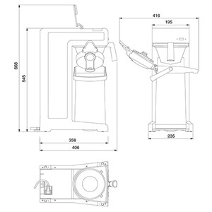 MACCHINA CAFFE' IN ACCIAIO INOSSIDABILE - MOD. TH - N. 1 SISTEMA DI INFUSIONE - PRODUZIONE ORARIA Lt. 19 - TEMPO PREPARAZIONE 7 MINUTI LT. 2,2 - POTENZA W 2310 - DIMENSIONI mm. L 235 x P 406 x 545 h